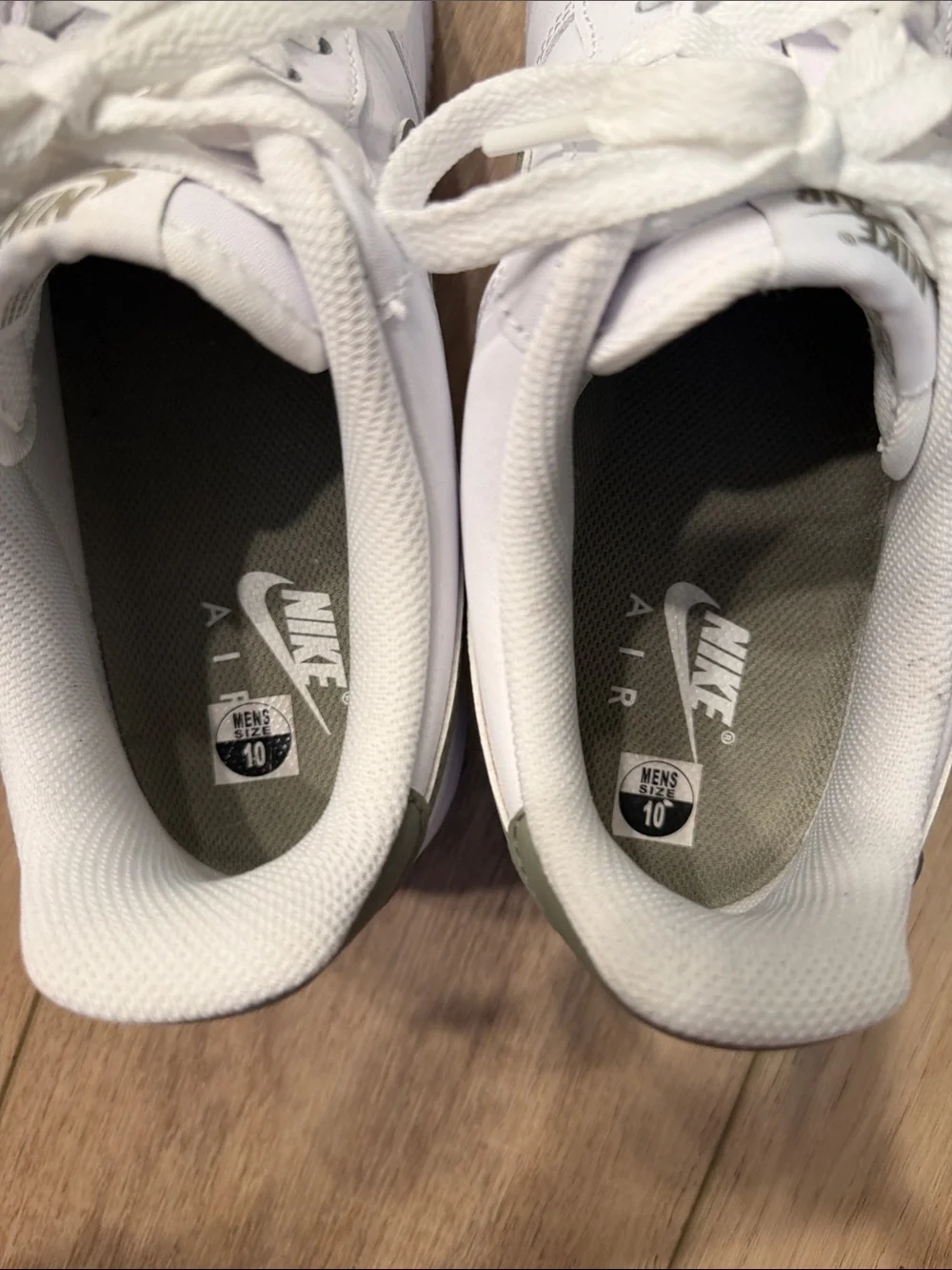 Nike Air Force 1 Low White with Army Green Swoosh